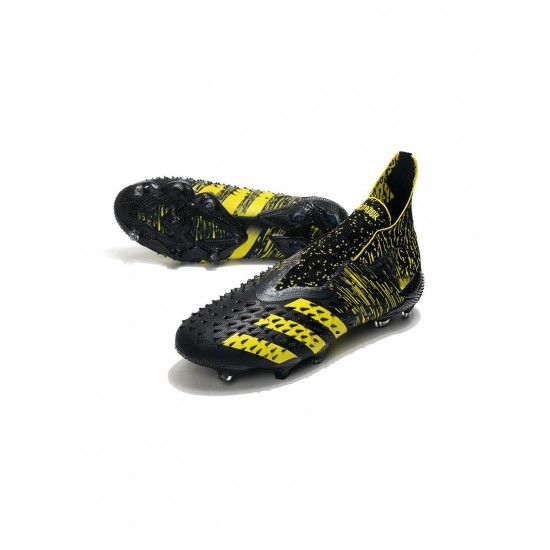 Adidas Predator Freak Numbersup FG Black Solar Yellow Soccer Cleats