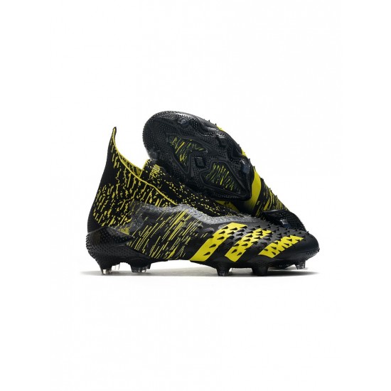 Adidas Predator Freak Numbersup FG Black Solar Yellow Soccer Cleats