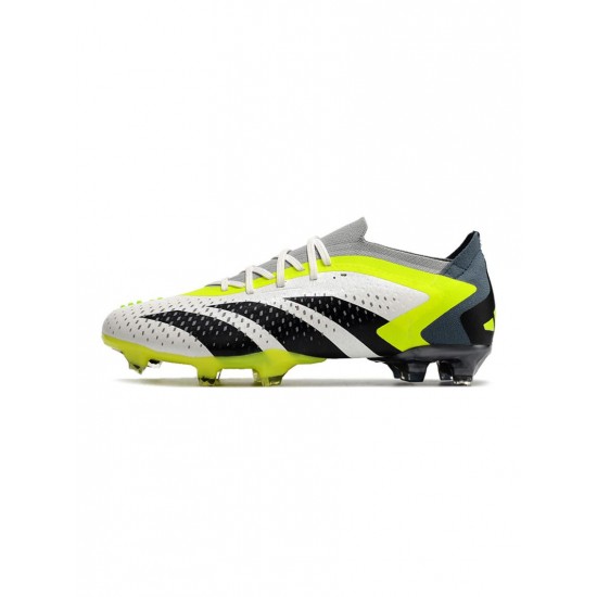 Adidas Predator Accuracy.1 FG Paul Pogba White Black Yellow Soccer Cleats