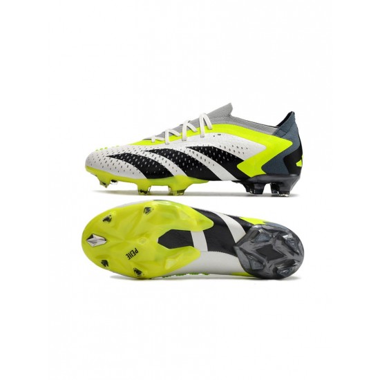 Adidas Predator Accuracy.1 FG Paul Pogba White Black Yellow Soccer Cleats