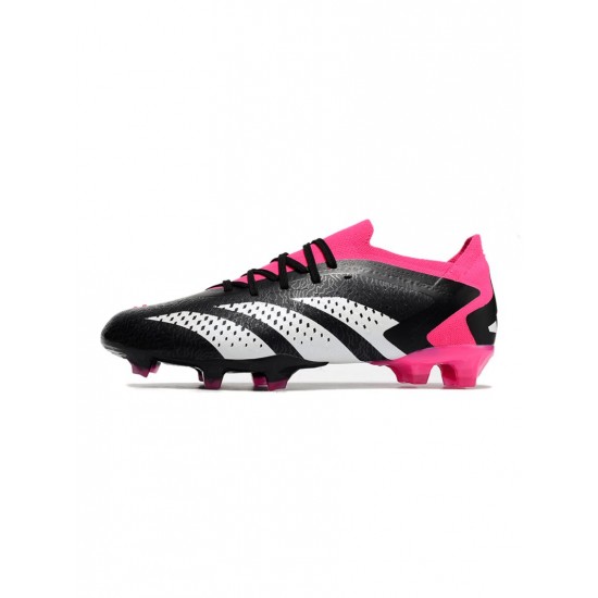 Adidas Predator Accuracy.1 Low FG Black White Team Shock Pink Soccer Cleats