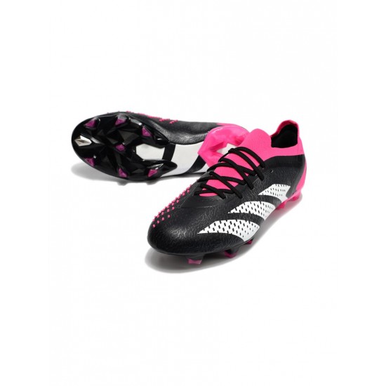 Adidas Predator Accuracy.1 Low FG Black White Team Shock Pink Soccer Cleats