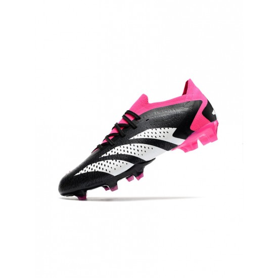 Adidas Predator Accuracy.1 Low FG Black White Team Shock Pink Soccer Cleats