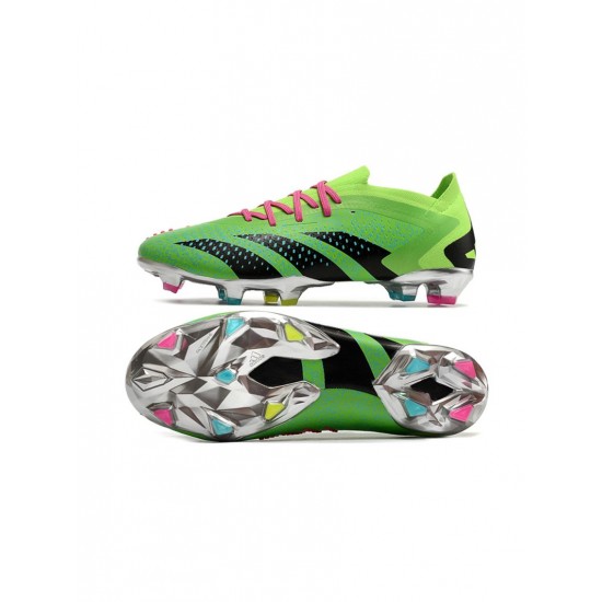 Adidas Predator Accuracy.1 Low FG Green Black Pink Silver Soccer Cleats