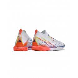 Adidas Predator Edge IN White Solar Yellow Power Blue Soccer Cleats