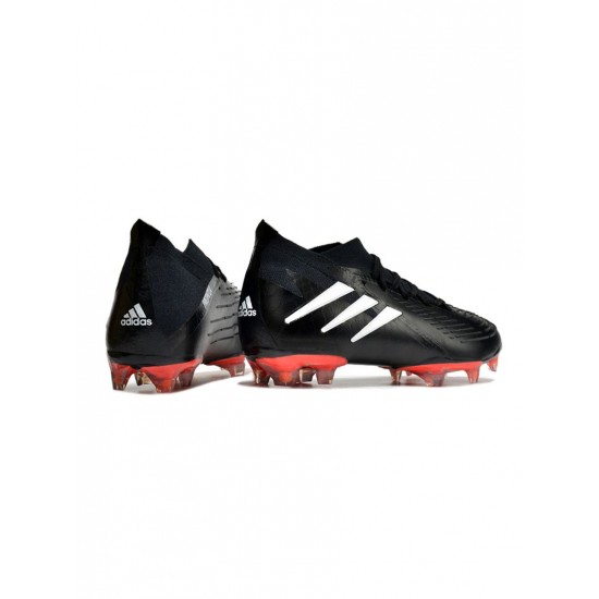 Adidas Predator Edge 94 .1 FG Core Black Cloud White Solar Red Soccer Cleats