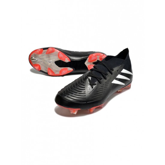 Adidas Predator Edge 94 .1 FG Core Black Cloud White Solar Red Soccer Cleats