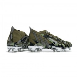 Adidas Predator Edge.1 Crystalfg Focus Olive Silver Metallic Magic Lime Soccer Cleats