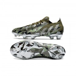 Adidas Predator Edge.1 Crystal Low FG Focus Olive Silver Metallic Magic Lime Soccer Cleats