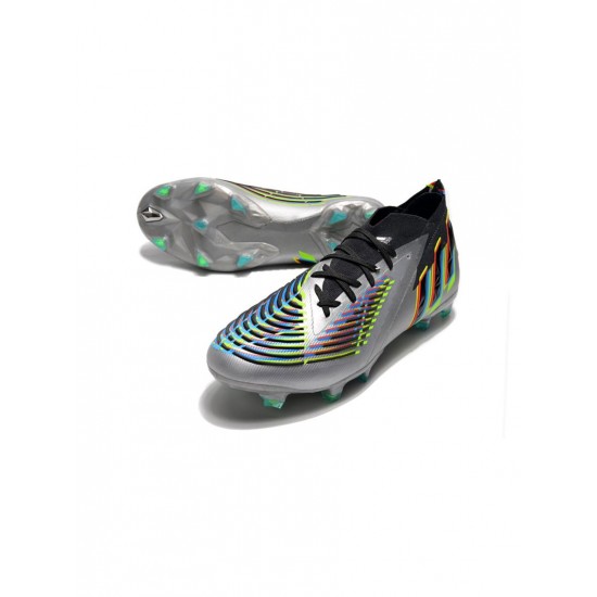 Adidas Predator Edge .1 FG Silver Metallic Black Green Soccer Cleats