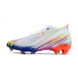 Adidas Predator Edge.1 FG White Solar Yellow Power Blue Soccer Cleats