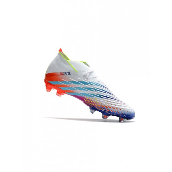 Adidas Predator Edge.1 FG White Solar Yellow Power Blue Soccer Cleats