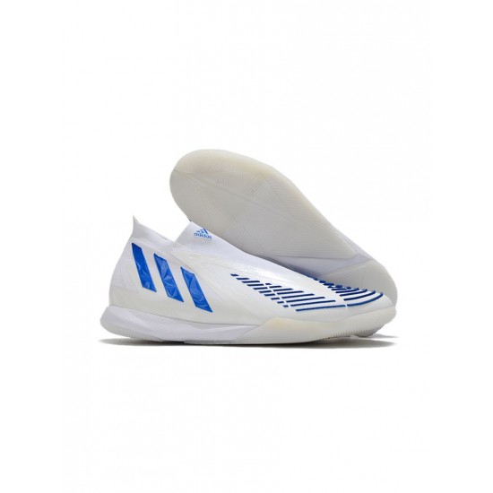 Adidas Predator Edge.1 IC Soccer Shoes White Hi Res Blue Soccer Cleats