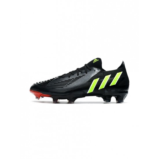 Adidas Predator Edge.1 Low FG Black Team Solar Green Solar Red Soccer Cleats