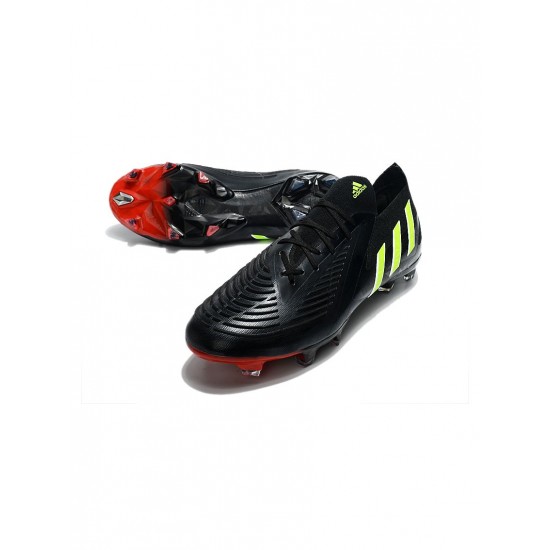 Adidas Predator Edge.1 Low FG Black Team Solar Green Solar Red Soccer Cleats