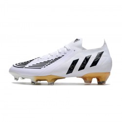 Adidas Predator Edge.1 Low FG Black White Metallic Gold Soccer Cleats