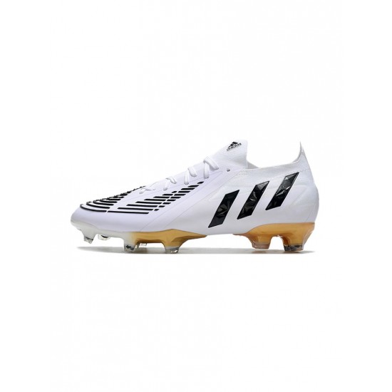 Adidas Predator Edge.1 Low FG Black White Metallic Gold Soccer Cleats