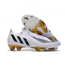 Adidas Predator Edge.1 Low FG Black White Metallic Gold Soccer Cleats