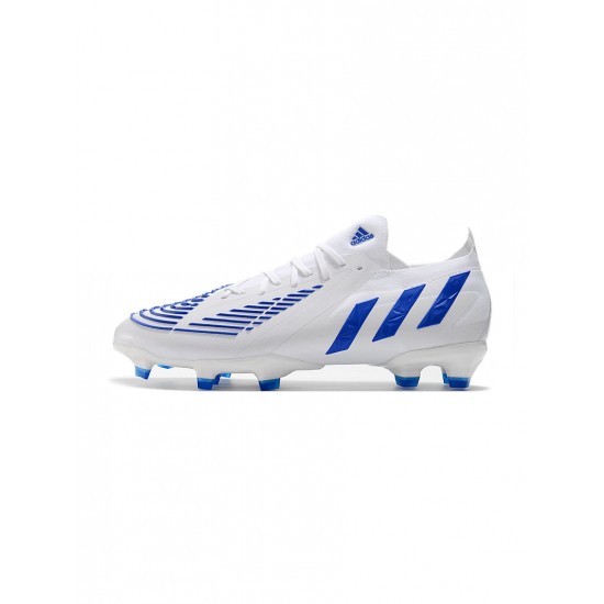 Adidas Predator Edge .1 Low FG White Hi Res Blue Soccer Cleats