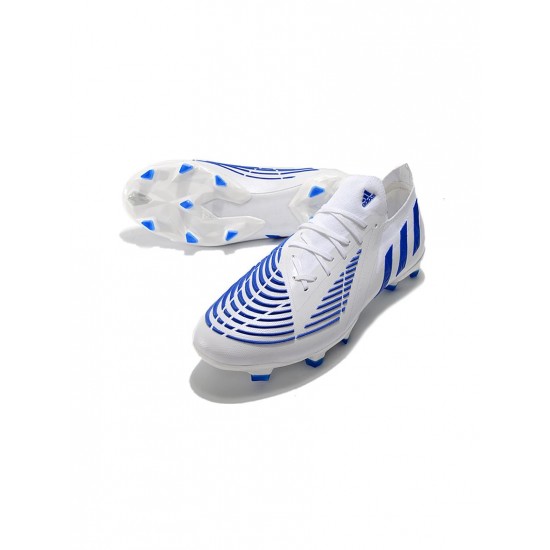 Adidas Predator Edge .1 Low FG White Hi Res Blue Soccer Cleats