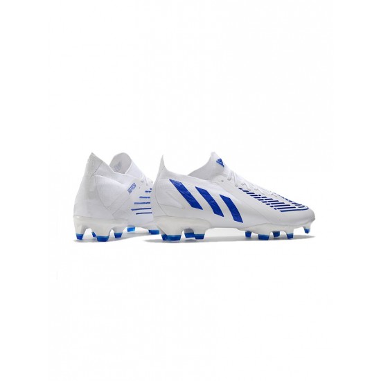 Adidas Predator Edge .1 Low FG White Hi Res Blue Soccer Cleats