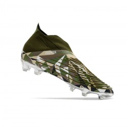 Adidas Predator Edge FG Olive Silver Metallic Magic Lime Soccer Cleats