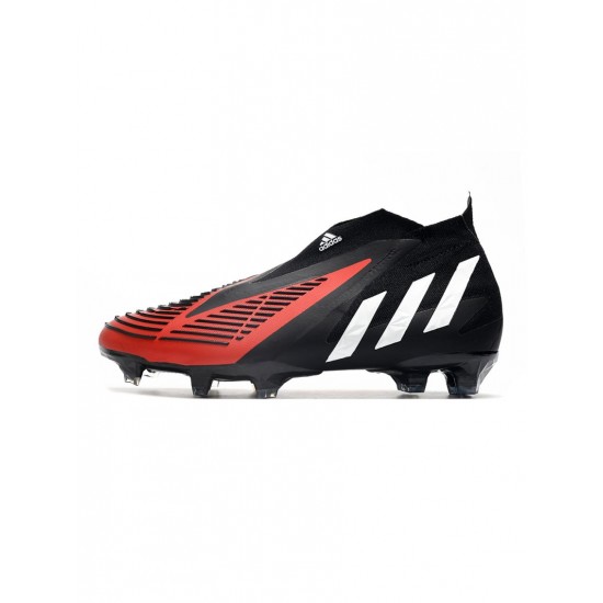 Adidas Predator Edge FG Black White Red Soccer Cleats