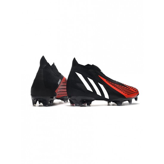 Adidas Predator Edge FG Black White Red Soccer Cleats