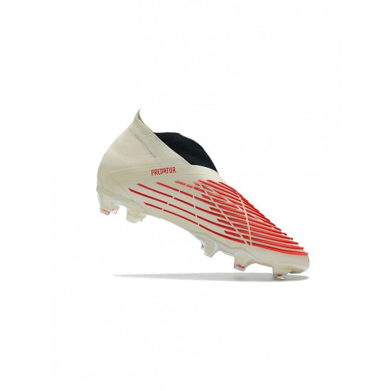 Adidas Predator Edge FG Off White Vivid Red Gold Metallic Soccer Cleats