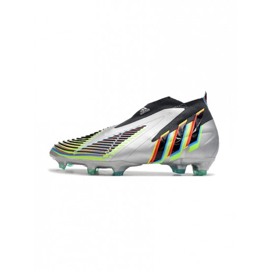 Adidas Predator Edge FG Silver Metallic Black Green Soccer Cleats