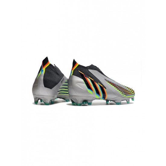 Adidas Predator Edge FG Silver Metallic Black Green Soccer Cleats