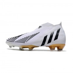 Adidas Predator Edge FG White Black Metallic Gold Soccer Cleats