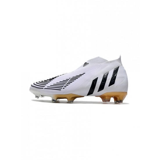 Adidas Predator Edge FG White Black Metallic Gold Soccer Cleats