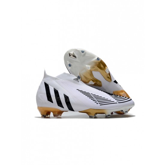 Adidas Predator Edge FG White Black Metallic Gold Soccer Cleats