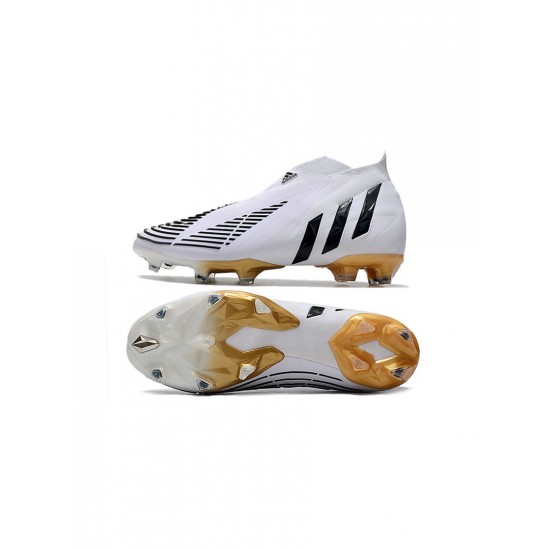 Adidas Predator Edge FG White Black Metallic Gold Soccer Cleats