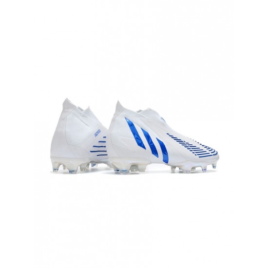 Adidas Predator Edge FG White Hi Res Blue Soccer Cleats