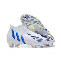 Adidas Predator Edge FG White Hi Res Blue Soccer Cleats