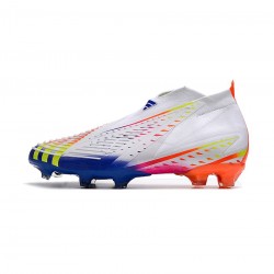 Adidas Predator Edge FG White Solar Yellow Power Blue Soccer Cleats