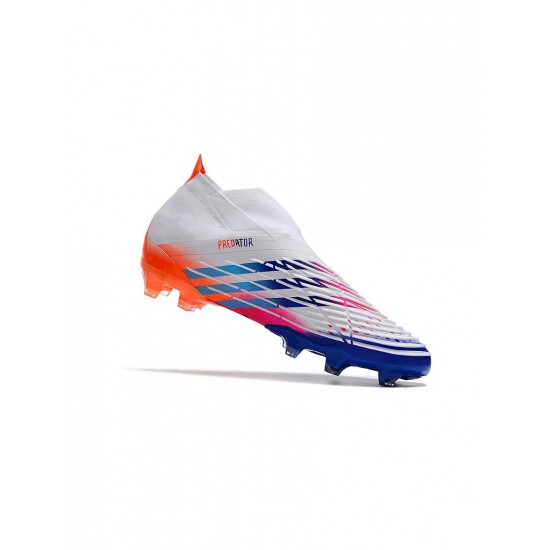 Adidas Predator Edge FG White Solar Yellow Power Blue Soccer Cleats