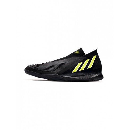 Adidas Predator Edge IN Indoor Soccer Black Team Solar Green Red Soccer Cleats