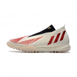 Adidas Predator Edge TF Off White Vivid Red Gold Metallic Soccer Cleats