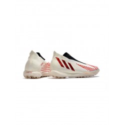 Adidas Predator Edge TF Off White Vivid Red Gold Metallic Soccer Cleats