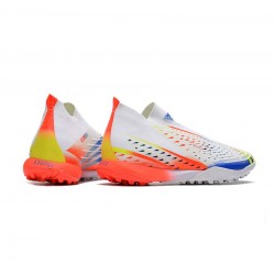 Adidas Predator Edge TF White Yellow Blue Soccer Cleats