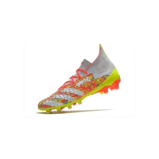 Adidas Predator Freak.1 AG Clear Grey White Solar Yellow Soccer Cleats