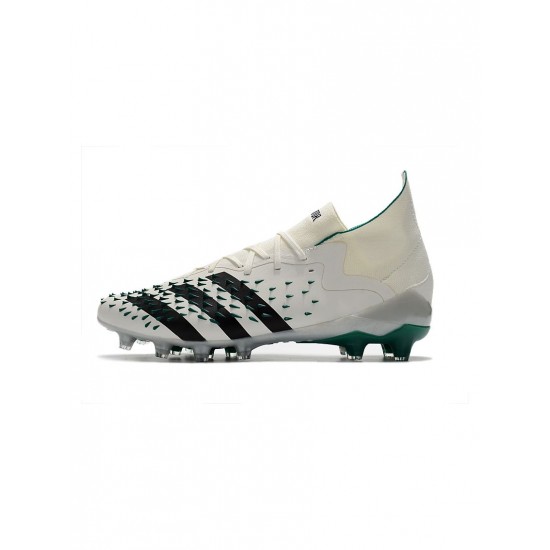 Adidas Predator Freak.1 Eqt AG Crystal White Core Black Sub Green Soccer Cleats