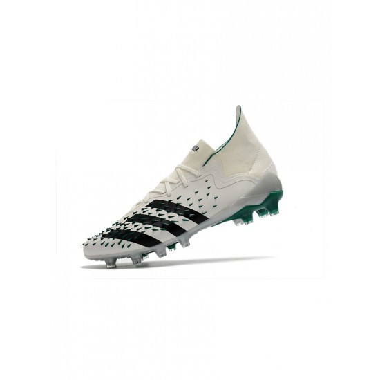 Adidas Predator Freak.1 Eqt AG Crystal White Core Black Sub Green Soccer Cleats