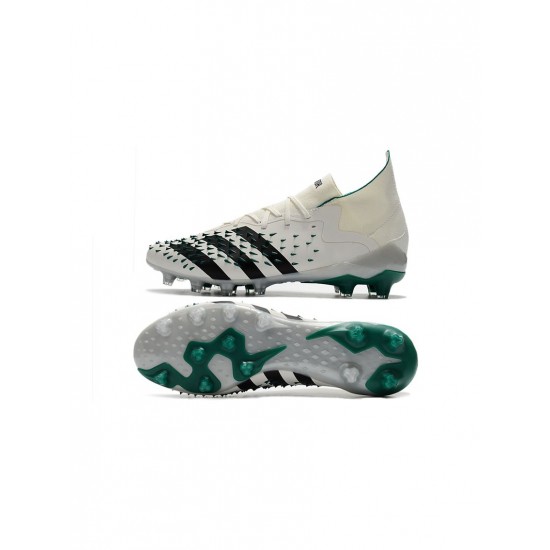 Adidas Predator Freak.1 Eqt AG Crystal White Core Black Sub Green Soccer Cleats