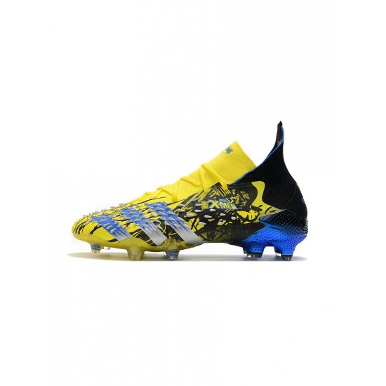 Adidas Predator Freak.1 FG Bright Yellow Silver Metallic Core Black Soccer Cleats