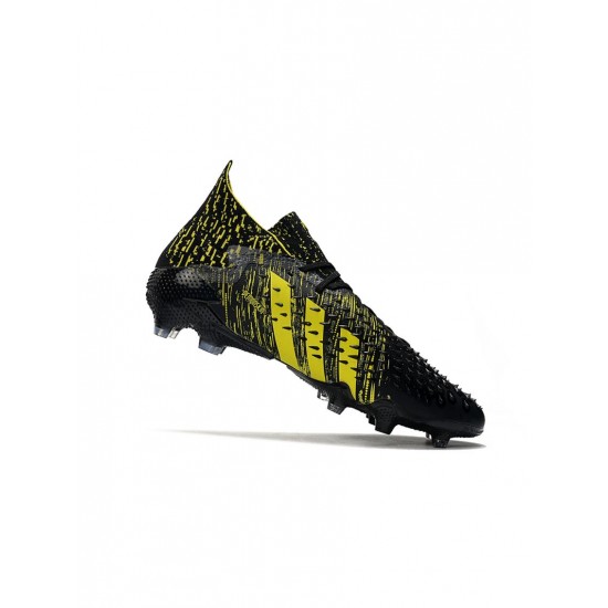 Adidas Predator Freak .1 FG Core Black Solar Yellow Soccer Cleats