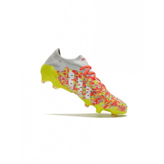 Adidas Predator Freak .1 Low FG Clear Grey White Solar Yellow Soccer Cleats